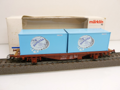 Märklin 4659 H0 Containerwagen der SJ beladen mit 2 * 20 ft Container Ramlösa
