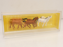 Preiser 9150 N Pferde Set mit 6 verschiedenen Pferden alte Ausstattung