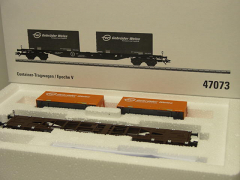 47073 Container - Tragwagen Gebrüder Weiss Transport und Logistik ÖBB Epoche V - Märklin H0