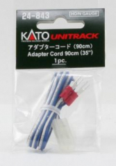 24-843 Adapterkabel blau-weiß 90cm für Übergang von Trafo auf Kato System - Kato
