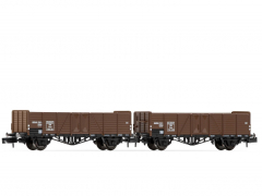 Arnold N HN6383 2-teiliges Set offene Güterwagen Omm (ex Omm Villach) ÖBB in braun Epoche III