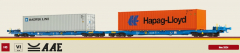 Brawa 48109 H0 Containertragwagen Sffggmrrss36 der AAE Maersk und Hapag Lloyd