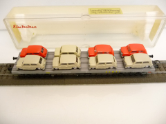 Electrotren 5121 H0 Autotransport - Wagen beladen mit 8 EKO Minicooper Modellen 70er Jahre TOP in OVP