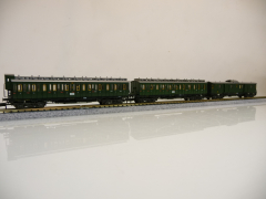 Fleischmann N 3-teiliger Personenzug der DRG grün Ep II 8084 + 8086 + 8087