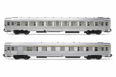 Jouef HJ4145 H0 Personenwagen 2-teiliges Set SNCF 1 x A7D, 1 x B10 Ep. III silber