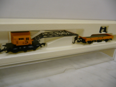8657 Set von bewegliche Kranwagen und Niederbordwagen der DB - gelb - Märklin Z