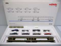 Märklin 47121 H0 Doppel-Autotransportwagen beladen mit 8 Mercedes Modellen