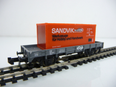 Minitrix N 13880 NS Flachwagen 402 7 500-4 mit SANDVIK Container