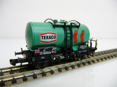 Fleischmann N 84 1005 Kesselwagen mit Bremserbühne 2-achs grün/blau TEXACO