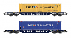 Rivarossi HR6614 H0 2-teiliger Containerwagen Sgnss P&O Ferrymaster Ep. VI