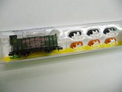 Minitrix 15343 N Viehtransportwagen VOmz mit 6 Kühen TRIX Club 2006